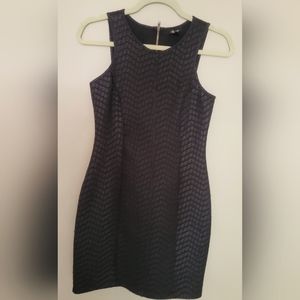 Monteau Black Sleeveless Bodycon Dress Geo Texture